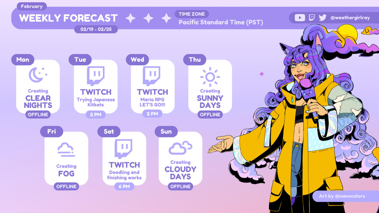 Vtuber Streaming Schedule Graphic & Illustration Commission