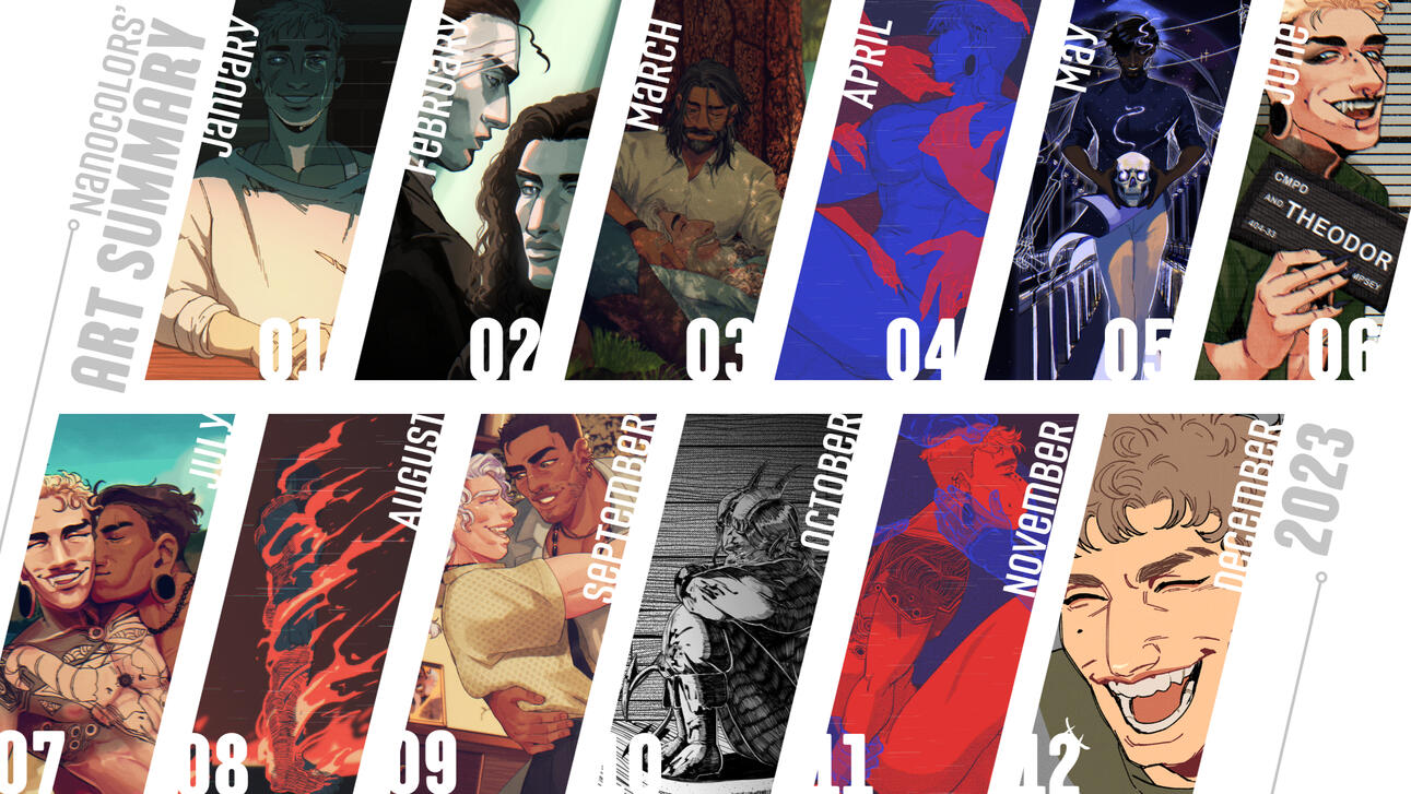 An yearly summary highlighting art pieces done for the year